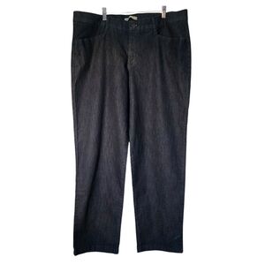 Women's Lee Naturally Slimming Flat Front Dark Blue Relaxed Jeans 16W EUC